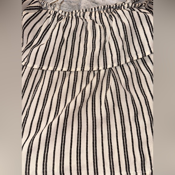 Billabong Off the Shoulder Striped Linen Flowy Babydoll Top - Picture 3 of 5